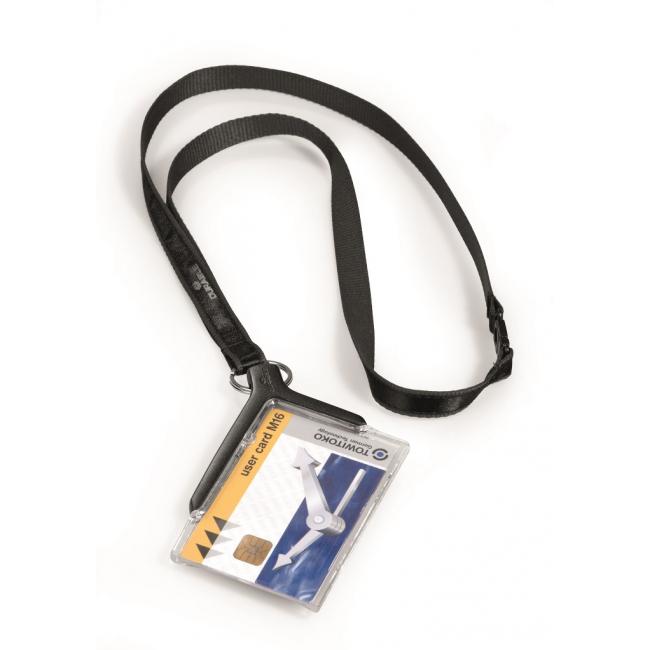 [DU820758] Visačka na plastovou kartu s řemínkem DURABLE CARD HOLDER DE LUXE 85x54mm 10ks