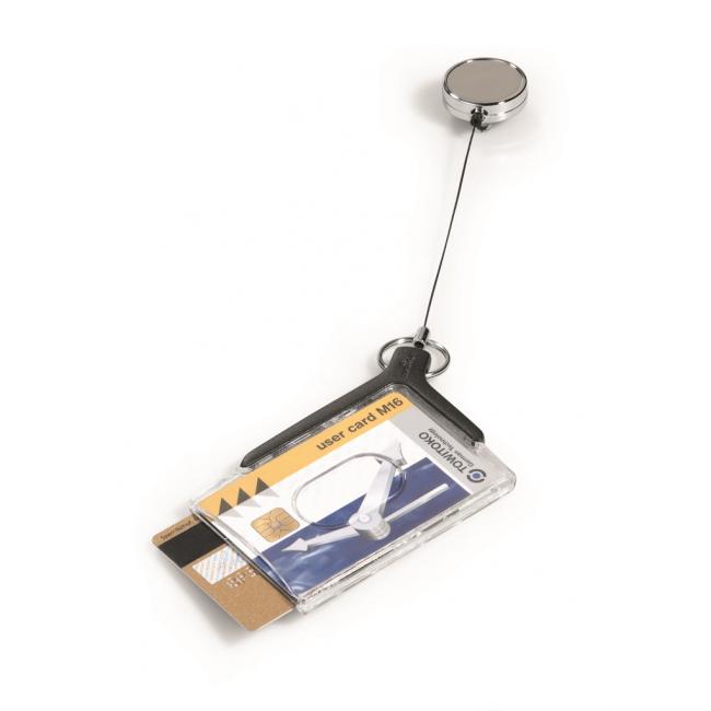 [DU830858] Visačka na 2 plastové karty s kotoučem DURABLE DE LUXE DUO PRO 85x54mm 10ks