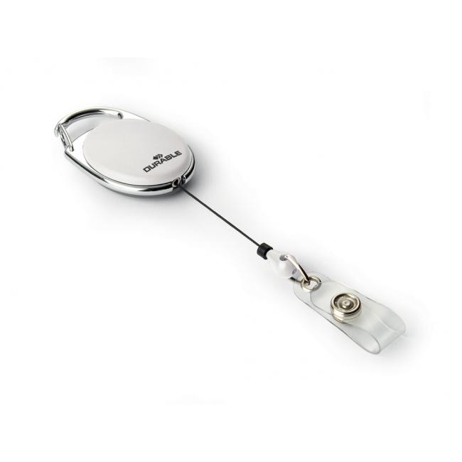 [DU832402] Výsuvný kotouč s proužkem DURABLE JOJO STYLE bílý 10ks