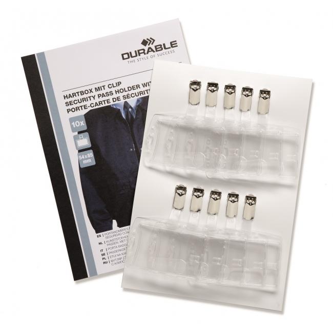 [DU869819] Visačka na plastovou kartu se kolíčkem DURABLE 85x54mm 10ks