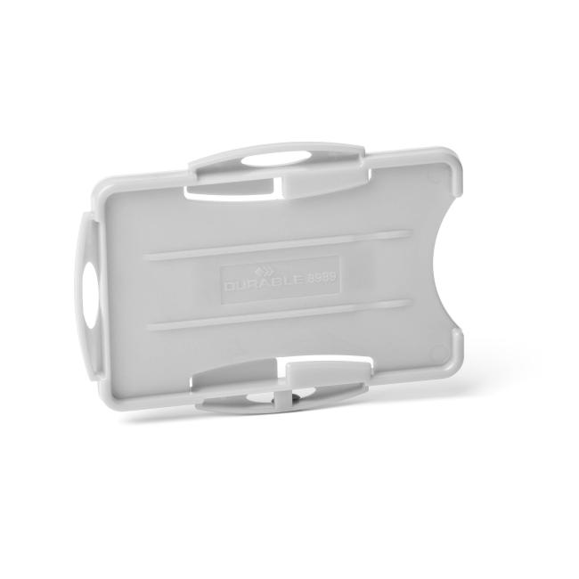 Visačka na 2 plastové karty otevřená DURABLE ECO šedá 87x54mm 10ks