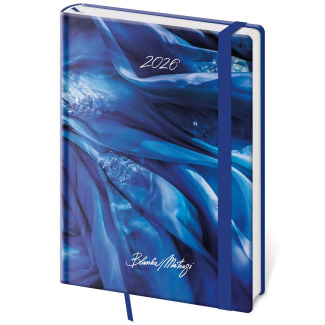 Diář Vario denní A5 14,3x20,5 cm s gumičkou Matragi Blue 2026