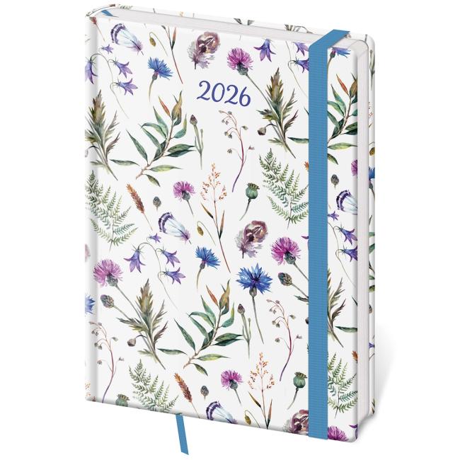 [DV423-19] Vario týdenní diář A5 14,5x20,5 cm s gumičkou Wildflowers 2026