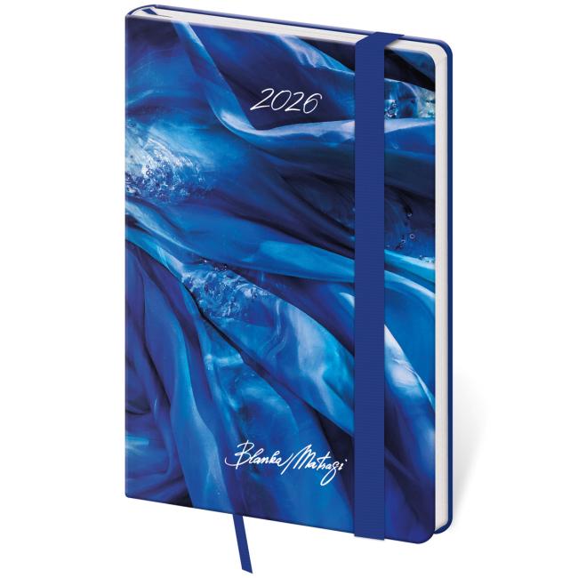 Diář Vario týdenní kapesní A6 9x14 cm s gumičkou Matragi Blue 2026