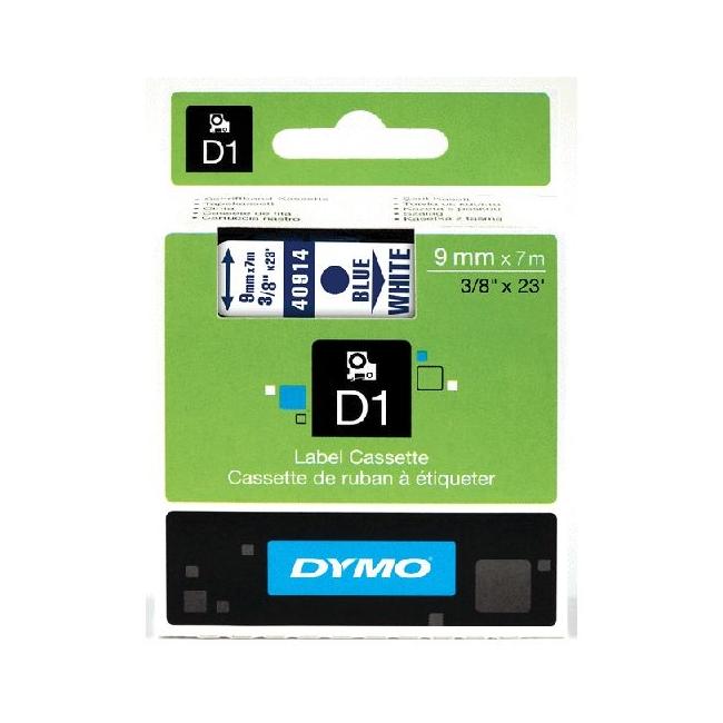 [DY040914] Samolepící páska Dymo D1 9 mm bílá/modrá