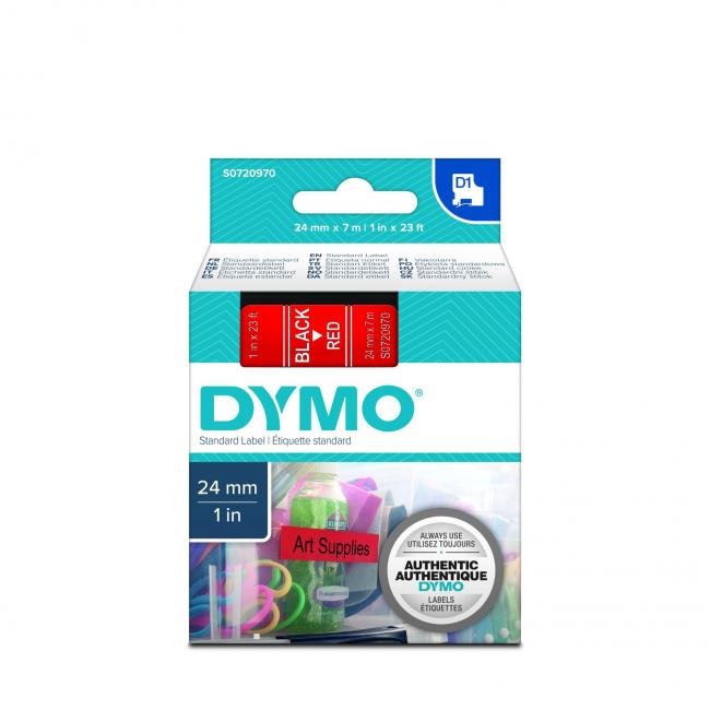 [DY053717] Samolepící páska Dymo D1 24 mm červená/černá