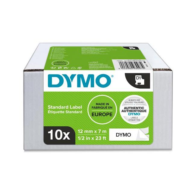 [DY093097] Samolepící páska Dymo D1 12 mm bílá/černá, 10ks