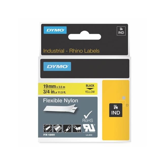 [DY718090] Flexibilní nylonová páska Dymo Rhino 19mm žlutá/černá