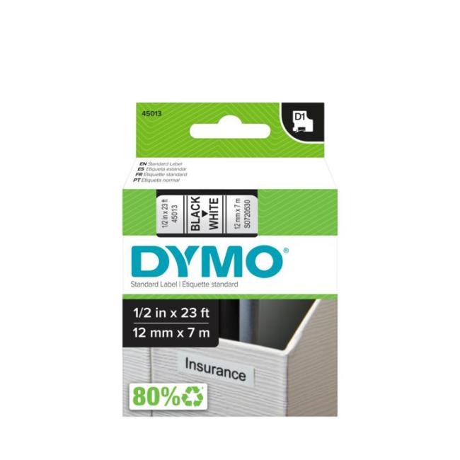 [DY720530] Samolepící páska Dymo D1 12 mm bílá/černá