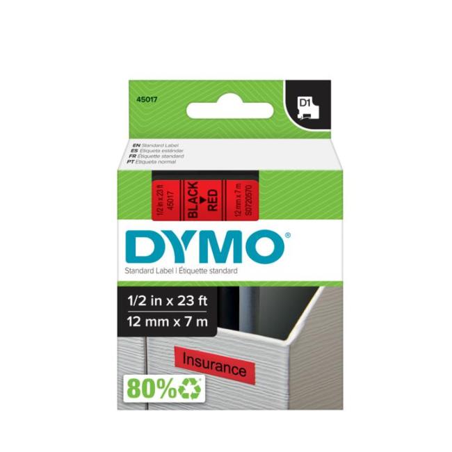 [DY720570] Samolepící páska Dymo D1 12 mm červená/černá