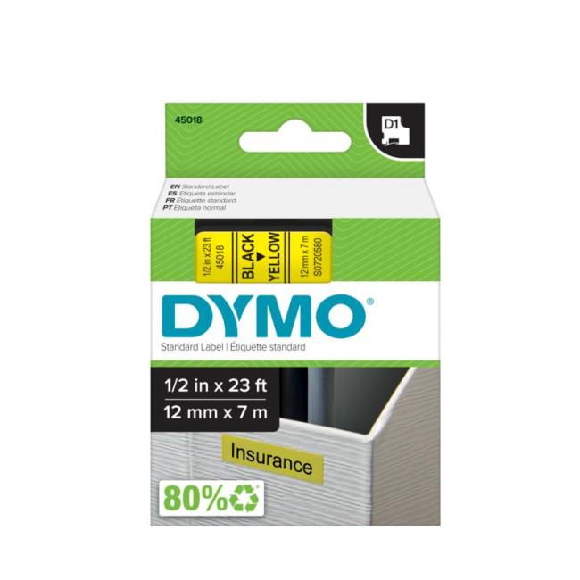[DY720580] Samolepící páska Dymo D1 12 mm žlutá/černá