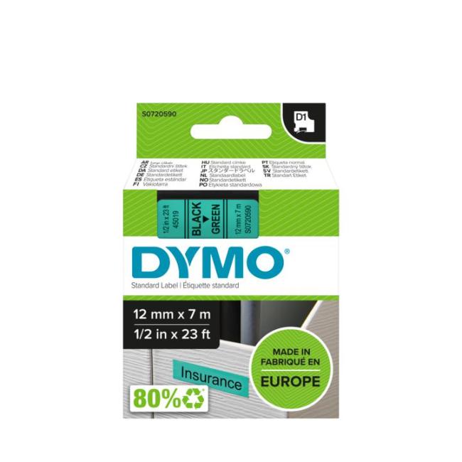 [DY720590] Samolepící páska Dymo D1 12 mm zelená/černá