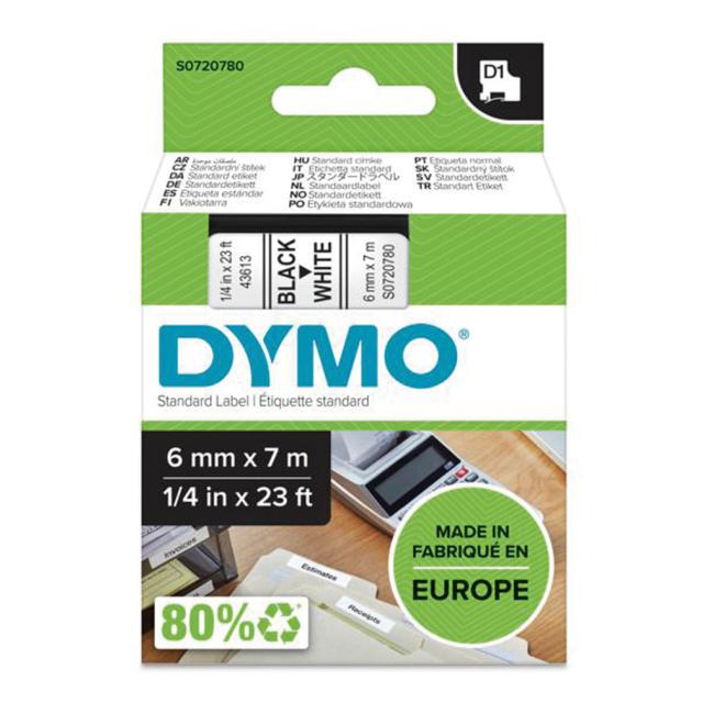 [DY720780] Samolepící páska Dymo D1 6 mm bílá/černá