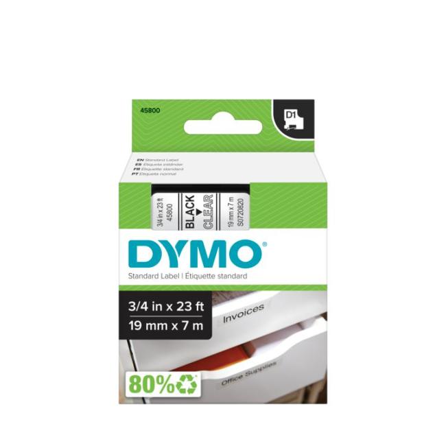 [DY720820] Samolepící páska Dymo D1 19 mm čirá/černá