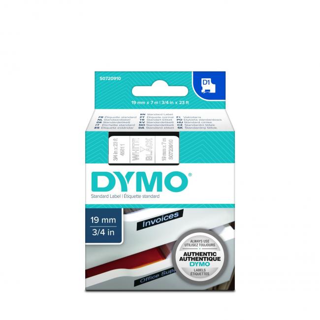 [DY720910] Samolepící páska Dymo D1 19 mm černá/bílá
