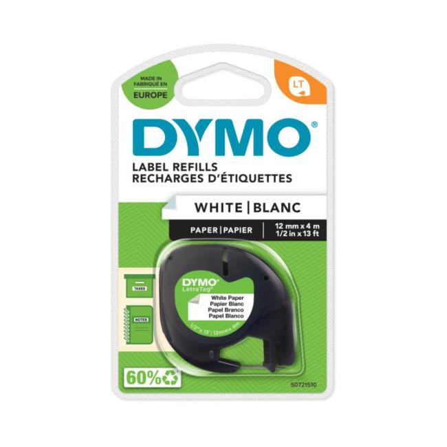[DY721500] Páska Dymo pro Letratag papírová bílá 12mm x 4m