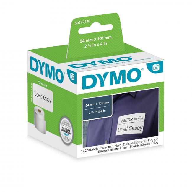 Samolepící etikety Dymo LW 101x54mm jmenovky balíky bílé