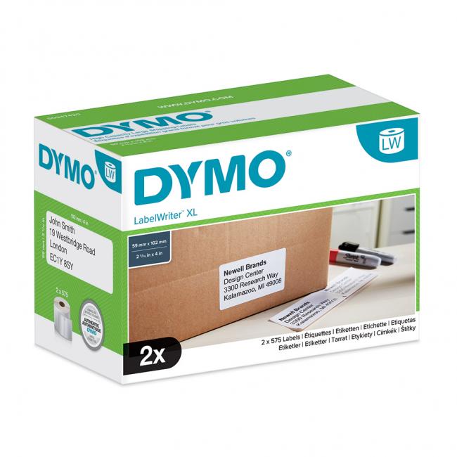 Samolepící etikety Dymo LW 4XL 102x59 mm velké expediční bílé