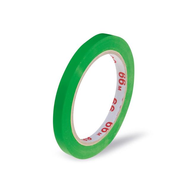 PVC lepící páska 9 mm x 66 m zelená