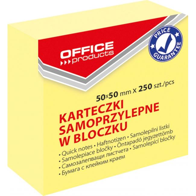 [EC048211] Samolepící bloček 50x50mm 250l pastelový žlutý