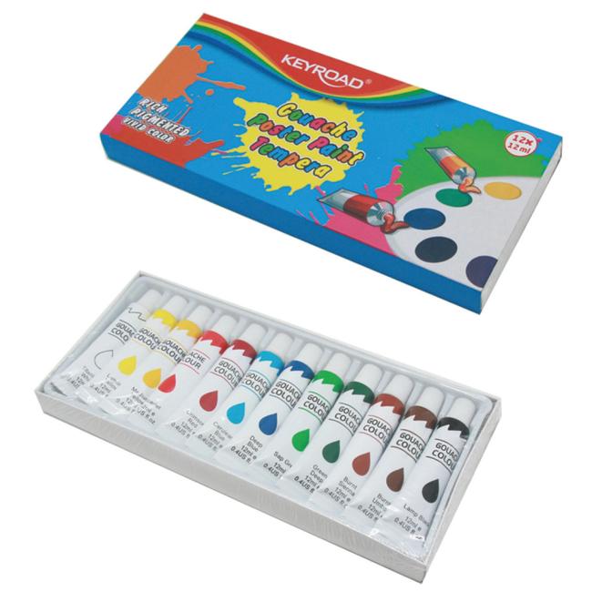 [EC052272] Temperové barvy KEYROAD, 12x12ml, mix barev