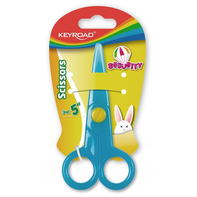 Školní nůžky KEYROAD Security, blistr, mix barev