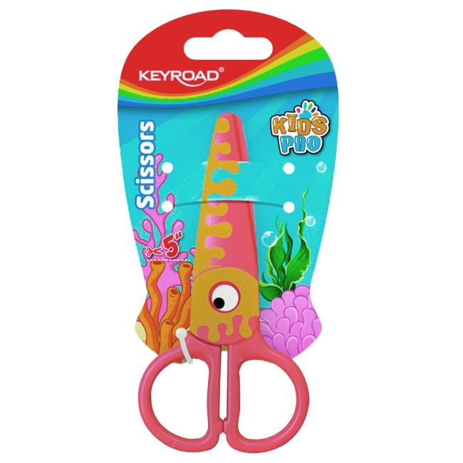 [EC971405] Školní nůžky KEYROAD, blistr, motiv ryba, oranžové