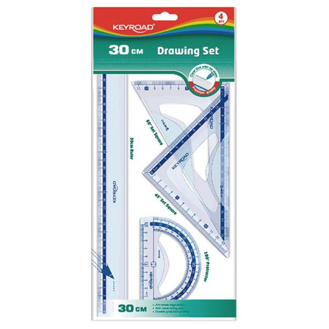 [EC971429] Rýsovací sada pravítek KEYROAD ohebná, transparentní, 30 cm