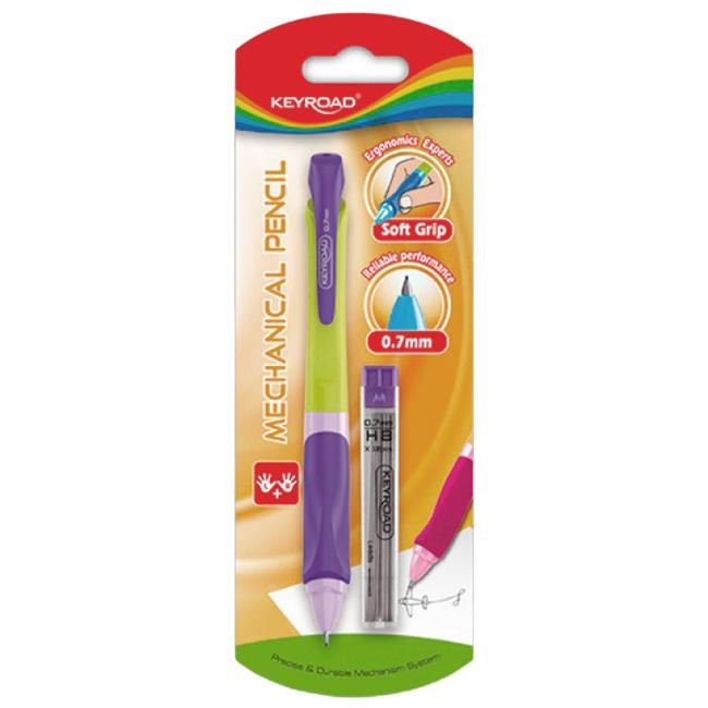 Mikrotužka KEYROAD SMOOZZY Ergo 0,7 mm s náhr.tuhami, blistr, mix barev