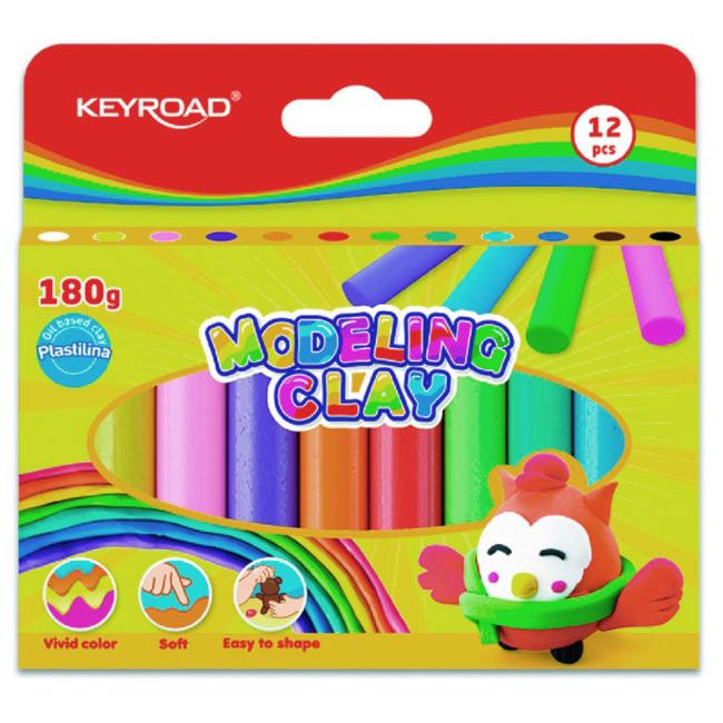[EC971796] Plastelína KEYROAD neonová, blistr 12 ks, mix barev