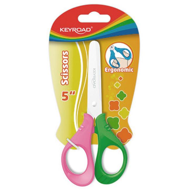 [EC971833] Školní nůžky KEYROAD ergonomické, blistr, mix barev
