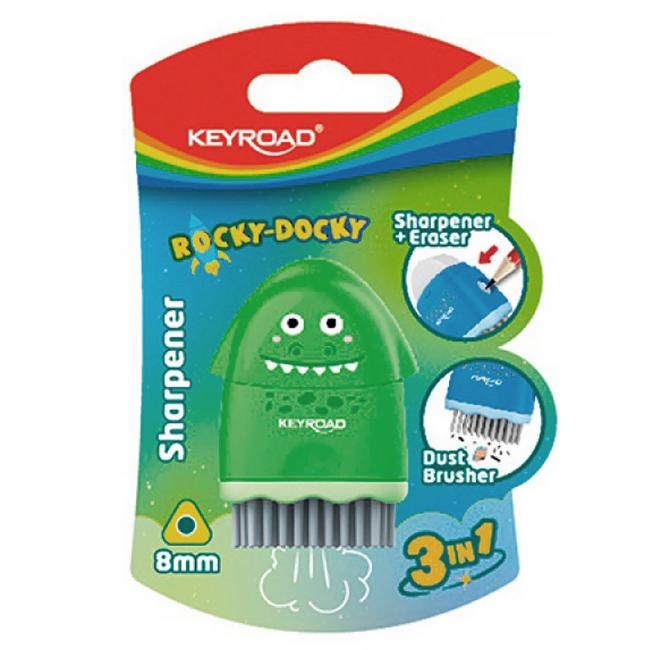 [EC972031] Struhadlo KEYROAD ROCKY-DOCKY plastové s nádobou na odpad, blistr, mix barev