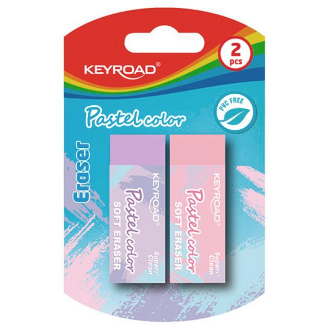 Guma KEYROAD Pastel, blistr 2 ks, mix barev