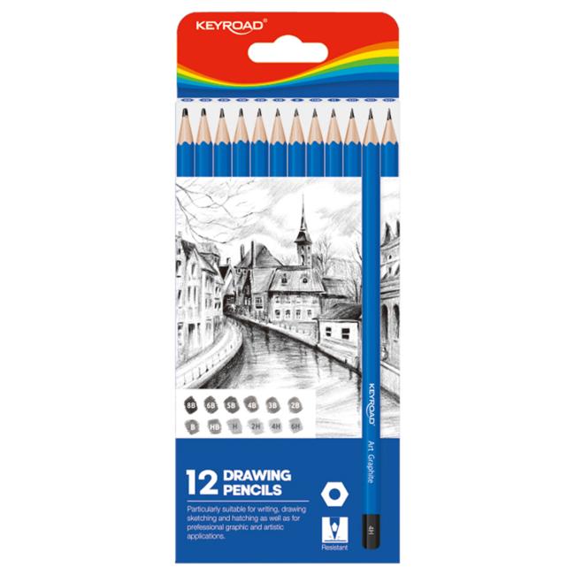 Tužka na skicování KEYROAD 8,8 x 21,4 x 0,9 cm, 12 ks
