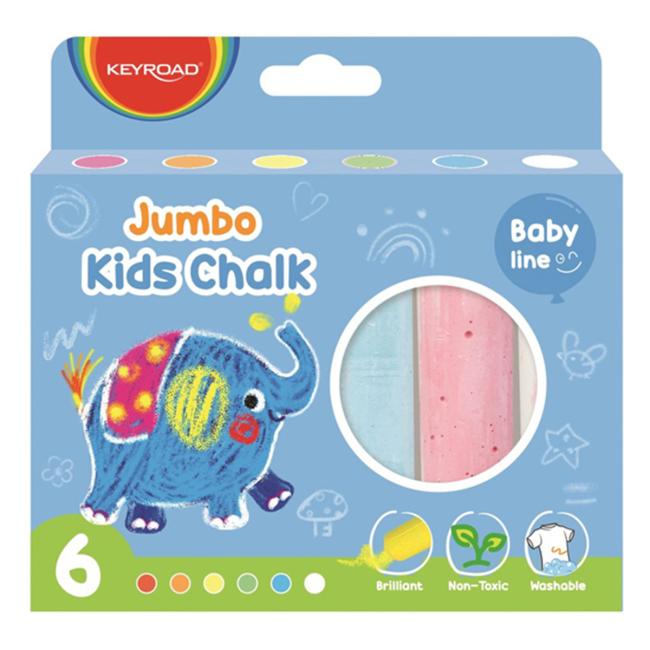 Křída na chodník KEYROAD, 6 ks, mix barev