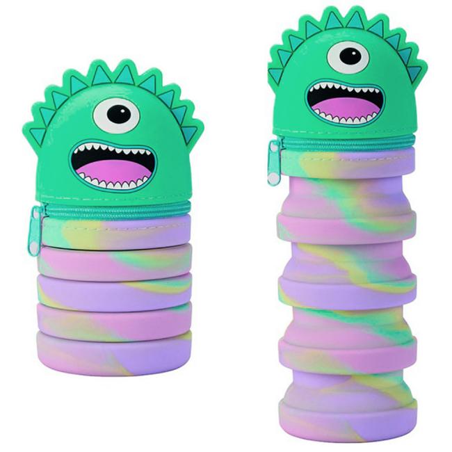 Penál KEYROAD stojící silikonový Monster, mix barev