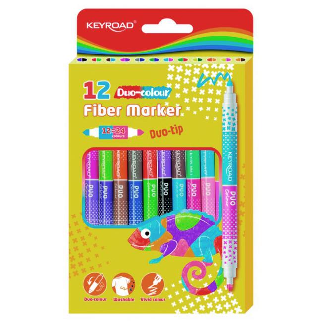 [EC972435] Školní fixy KEYROAD DUO, 12 ks/24 barev