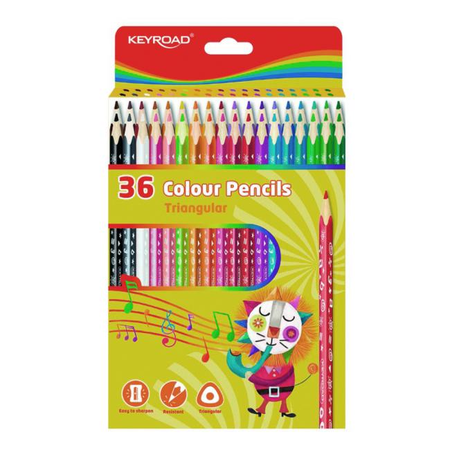 Barvičky KEYROAD dřevěné 36 ks, mix barev