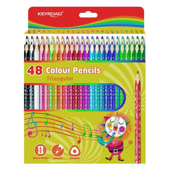 Barvičky KEYROAD dřevěné 48 ks, mix barev
