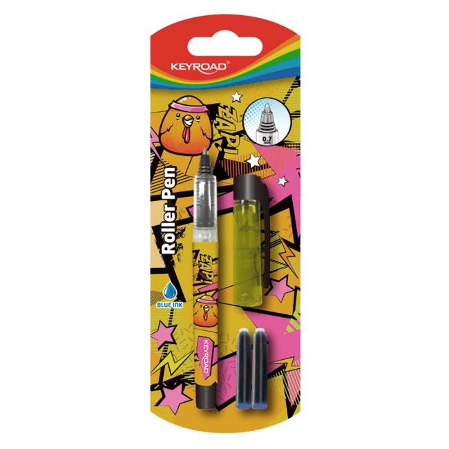 Kuličkové pero KEYROAD 0,7 mm, blistr, 2 náplně, mix barev