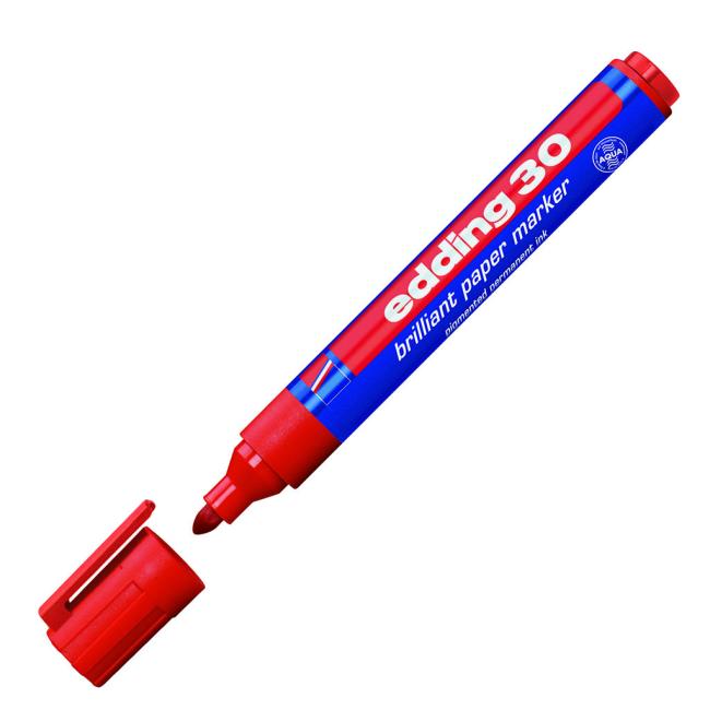 [ED003002] Lesklý popisovač edding 30 červený