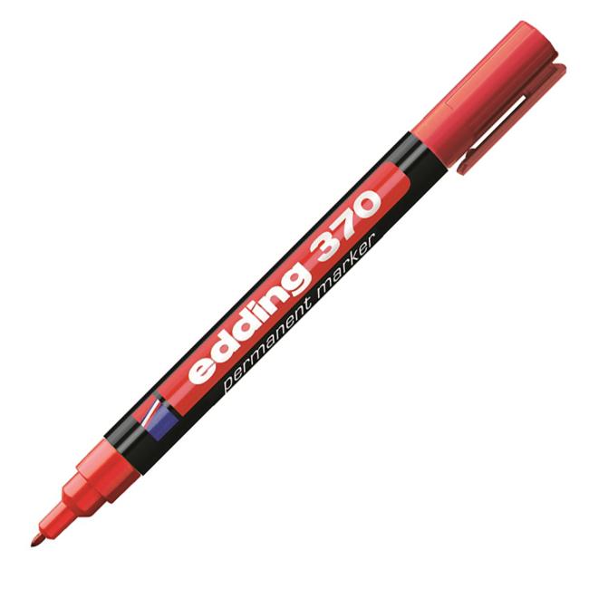 Permanentní popisovač edding 370 červený