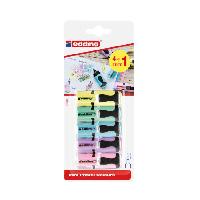 Sada mini zvýrazňovačů edding 7/4S pastel