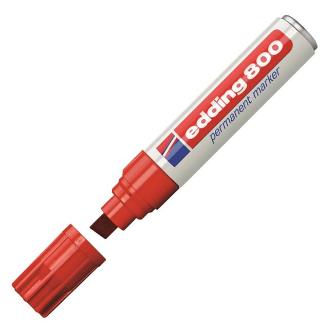 Permanentní popisovač edding 800 červený