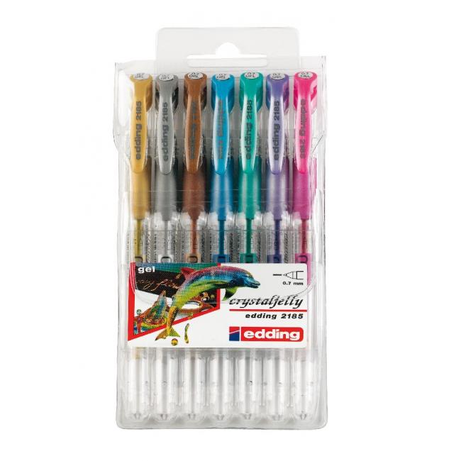 Sada gelových rollerů edding 2185/7S metalické barvy