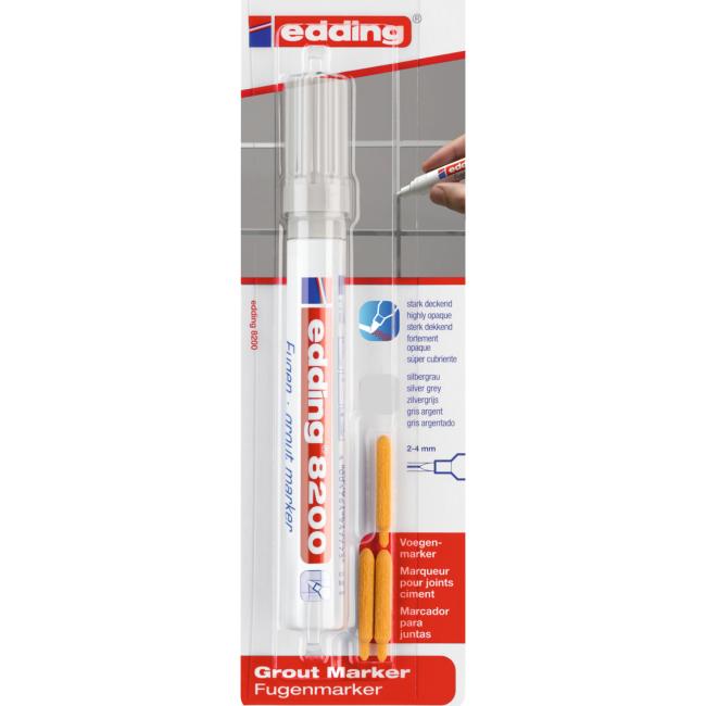 [ED820026BL] Popisovač na spáry edding 8200 stříbrno-šedý v BL