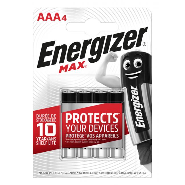 Baterie Energizer alkalická Max 1,5V, typ AAA, 4ks