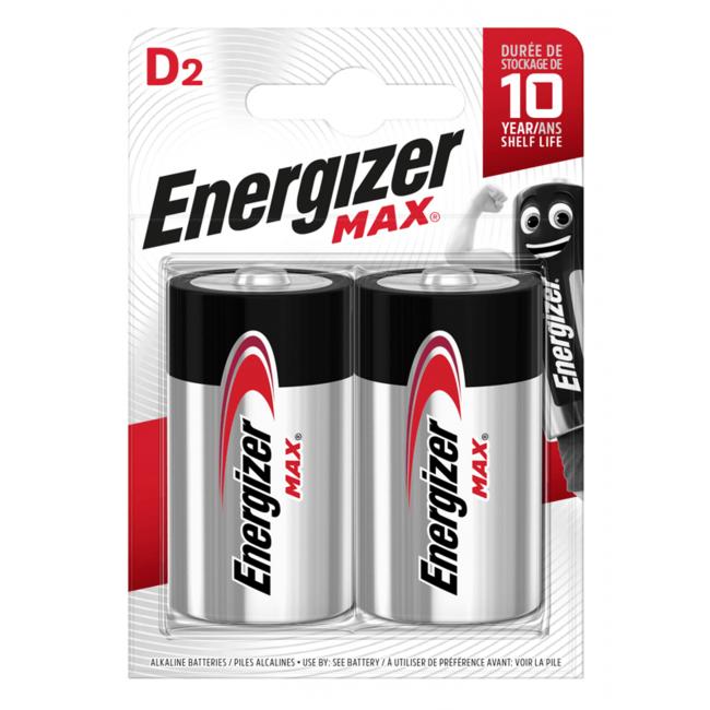 Baterie Energizer alkalická Max 1,5V, typ D, 2 ks