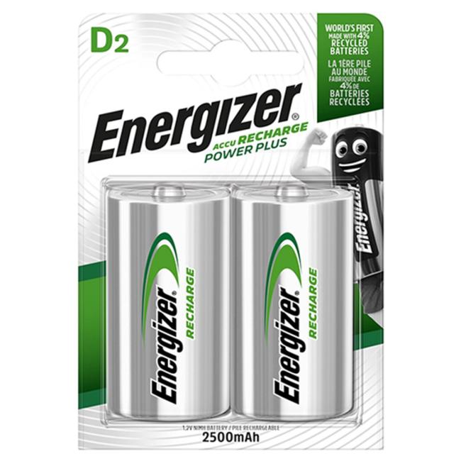 Baterie Energizer velký monočlánek nabíjecí 2500mAh HR20 / 2 ks