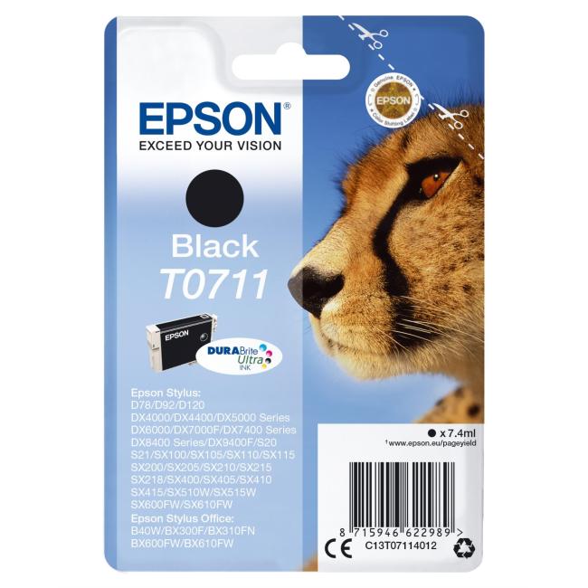 Inkoustová náplň Epson C13T07114H10 black 2-pack pro D120, DX7400/7450/8400/8450 (2x450 str.)